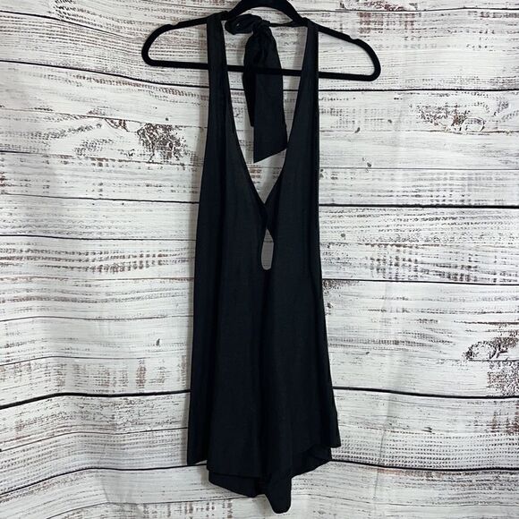 ALIX NYC Romper Womens Sz Small Revolve Cavalier in Black linen blend Vacay New - Picture 6 of 13